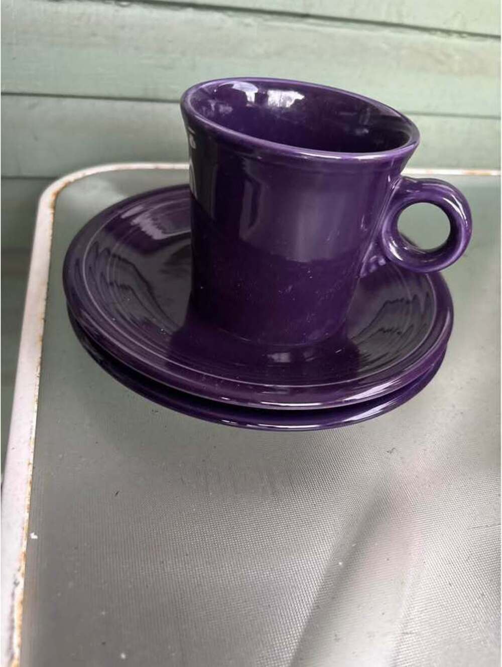 Fiestaware Purple Cup and Saucers 3 pieces